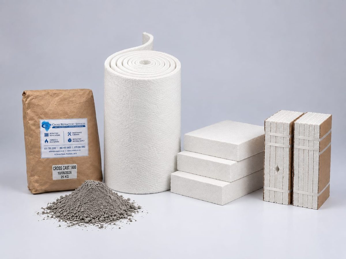 Ceramic fibre blanket, board and monolithic materials